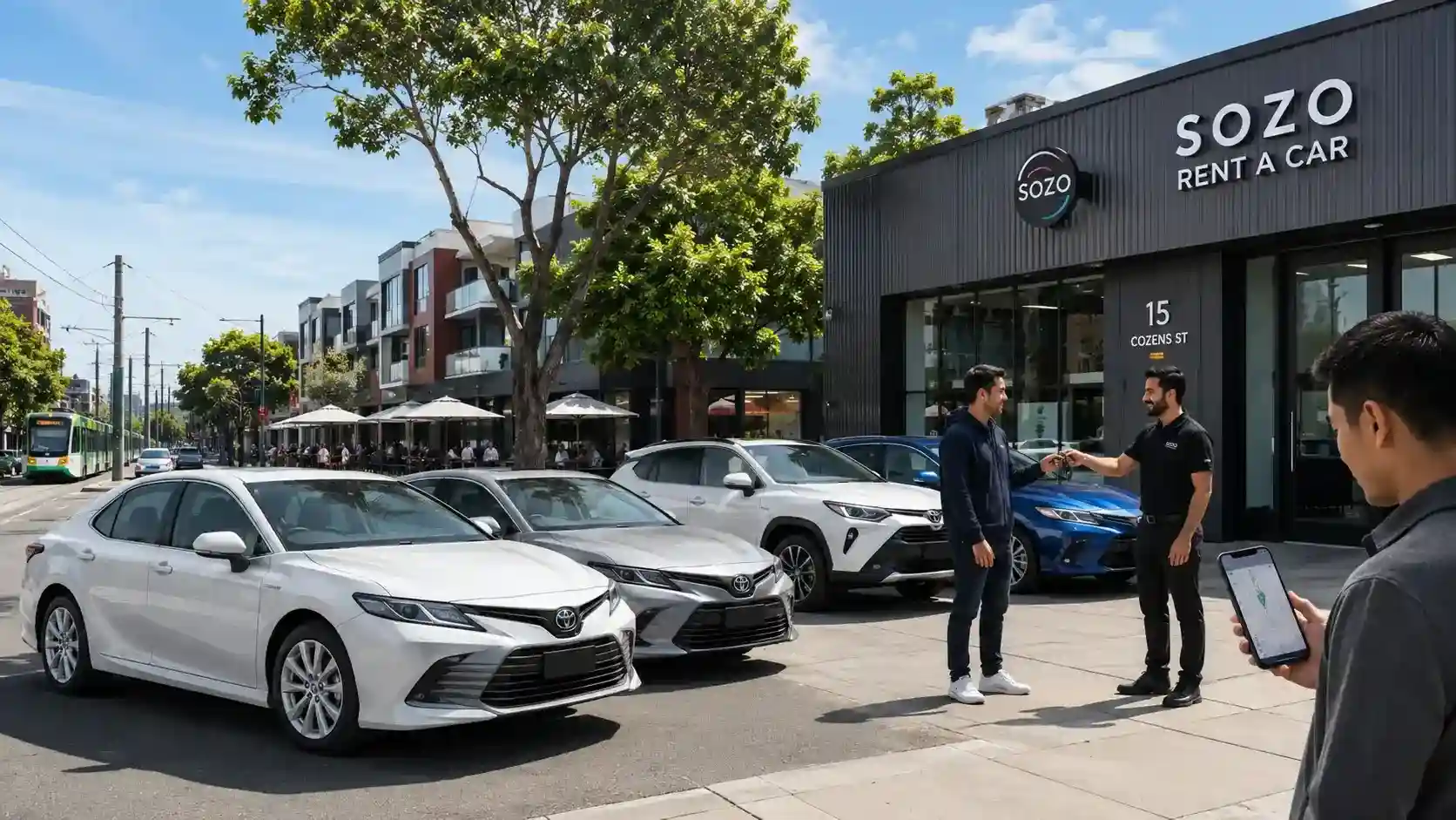 SOZO Rent a Car hybrid-focused fleet — rideshare car hire, Brunswick